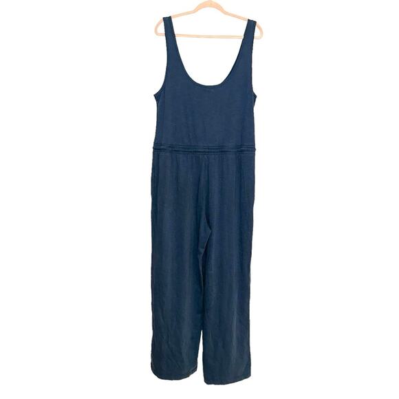 NWT Faherty Terra Drawstring Waist Sleeveless Organic Cotton Jumpsuit XL - Picture 4 of 11